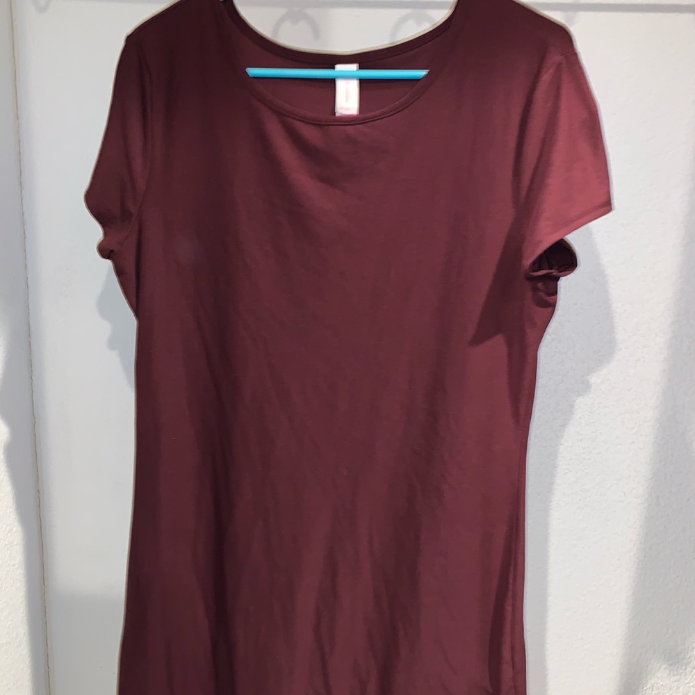 Dark burgundy tshirt dress
